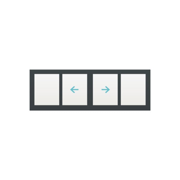 Aluminium Bespoke Sliding Window (4 Slider) Glass Openings